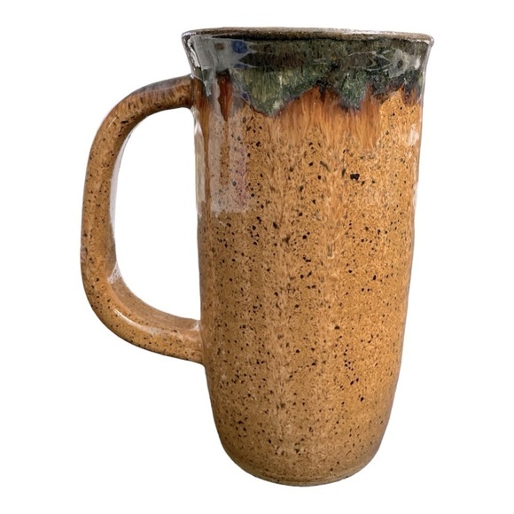 Blue Sand Crackle handmade Coffee/ Tea Mug signed my artist. - Picture 3 of 9